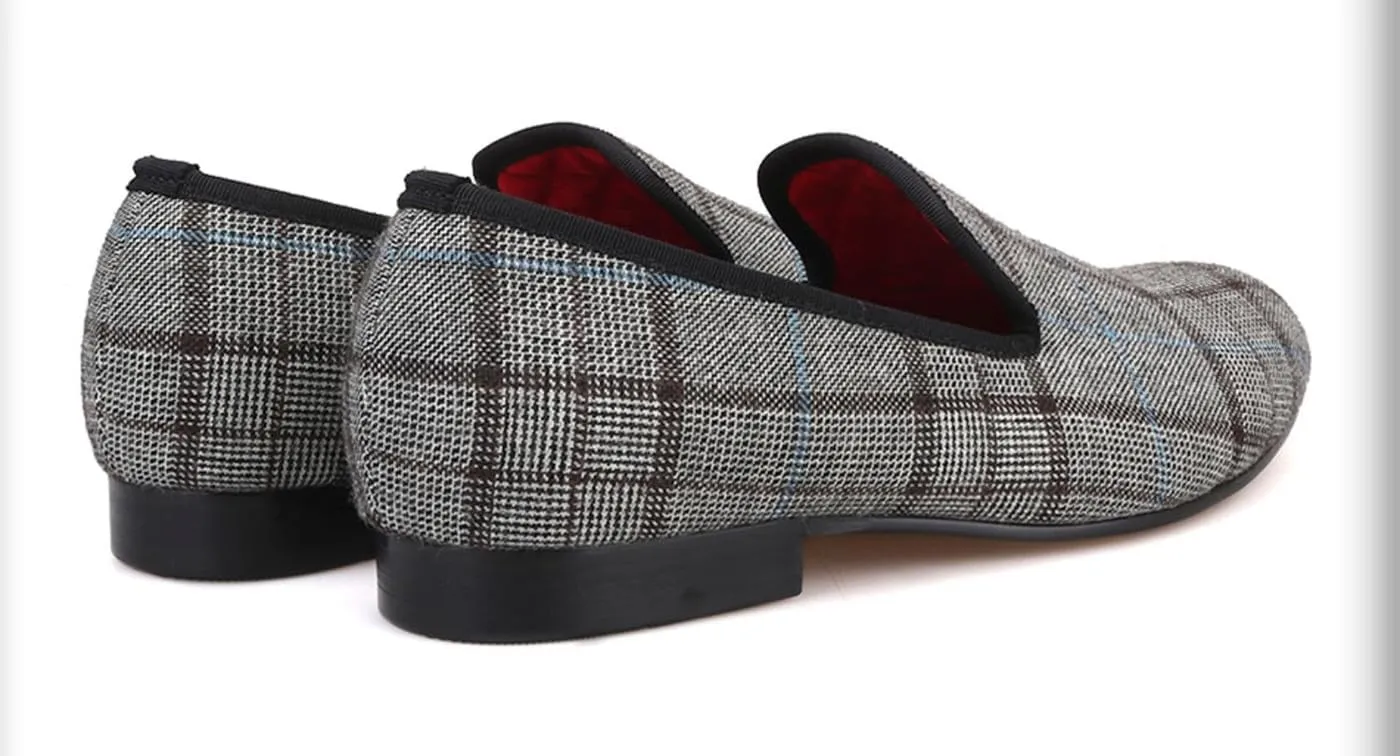 Santimon Men's Loafers Slip On Foraml Dress Penny Loafers Fashion Prom Wedding Plaid Shoes Tuxedo Business Casual Smoking Party Disco Comfortable Driving Western Moccasinsa for Men Boy
