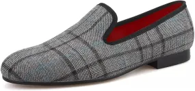 Santimon Men's Loafers Slip On Foraml Dress Penny Loafers Fashion Prom Wedding Plaid Shoes Tuxedo Business Casual Smoking Party Disco Comfortable Driving Western Moccasinsa for Men Boy