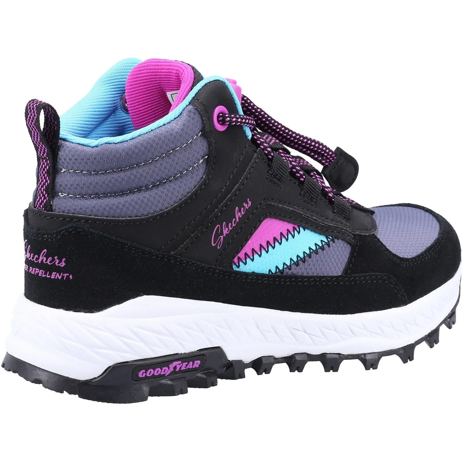Skechers Girls Fuse Tread Let's Explore Boots - Black