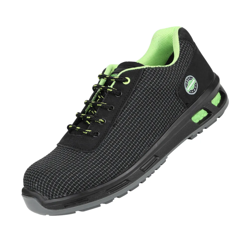 Warrior Black Fiber Glass Toe Industrial Safety Shoes for Men ENVY SIGMA By Liberty