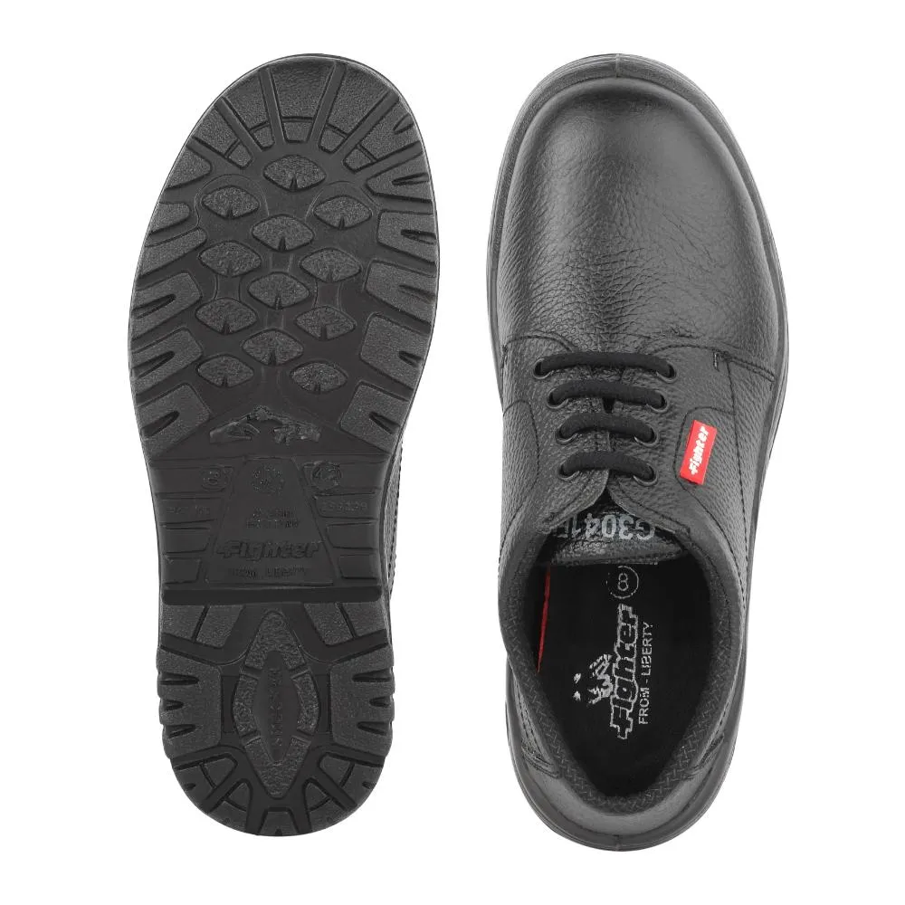 Warrior Black Steel Toe Industrial Safety Shoes for Men FIGHTER MEN By Liberty