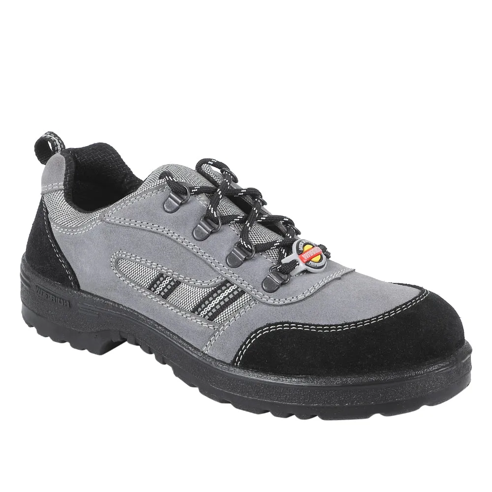 Warrior Grey Steel Toe Industrial Safety Shoe for Men 98-254 By Liberty