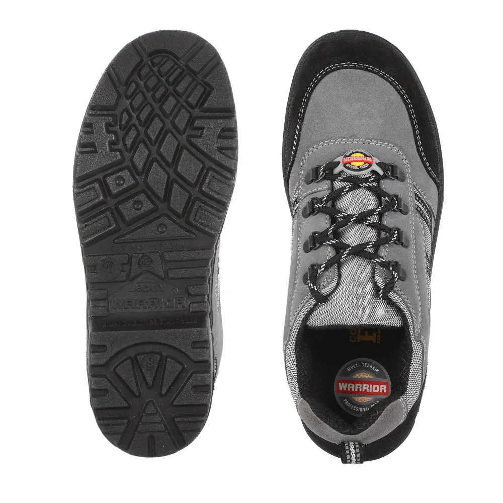 Warrior Grey Steel Toe Industrial Safety Shoe for Men 98-254 By Liberty