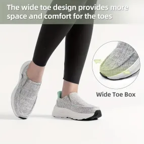 Women's Hands-Free Orthopedic Anti-Slip Casual Loafers,Fashionable Comfortable Lightweight Walking Shoes,Canvas Thick Sole Casual Shoes