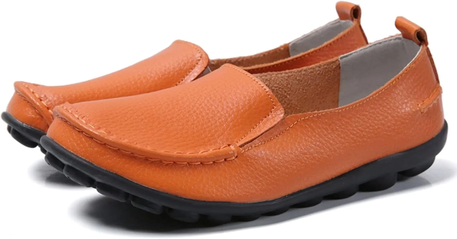 Women's Wide Loafers Slip on Flat Shoes Comfort Penny Loafers with Arch Support Dressy Moccasins Shoes Office Shoes